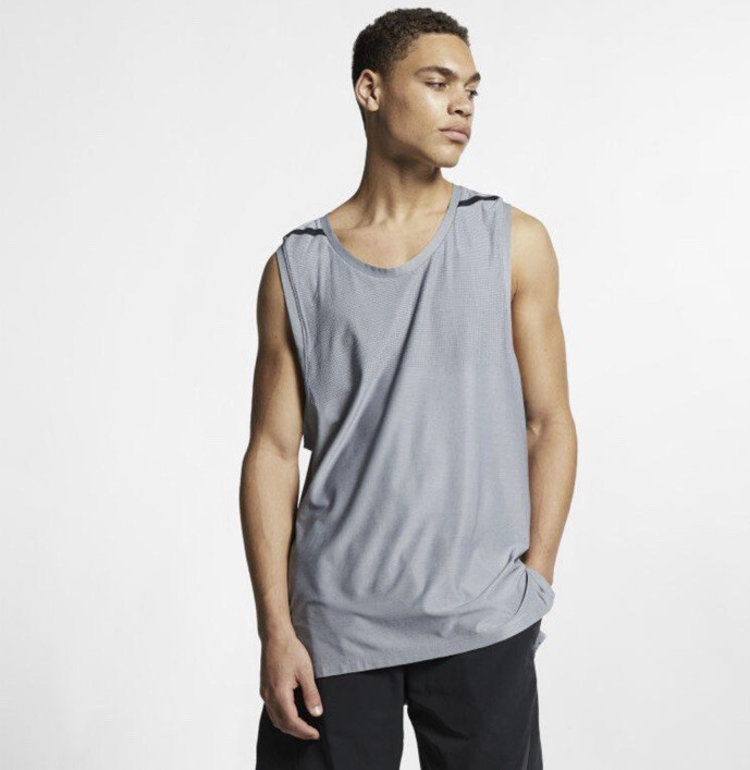 Nike Men's Tech Pack Solid Gray Athletic Tank Top Sleeveless