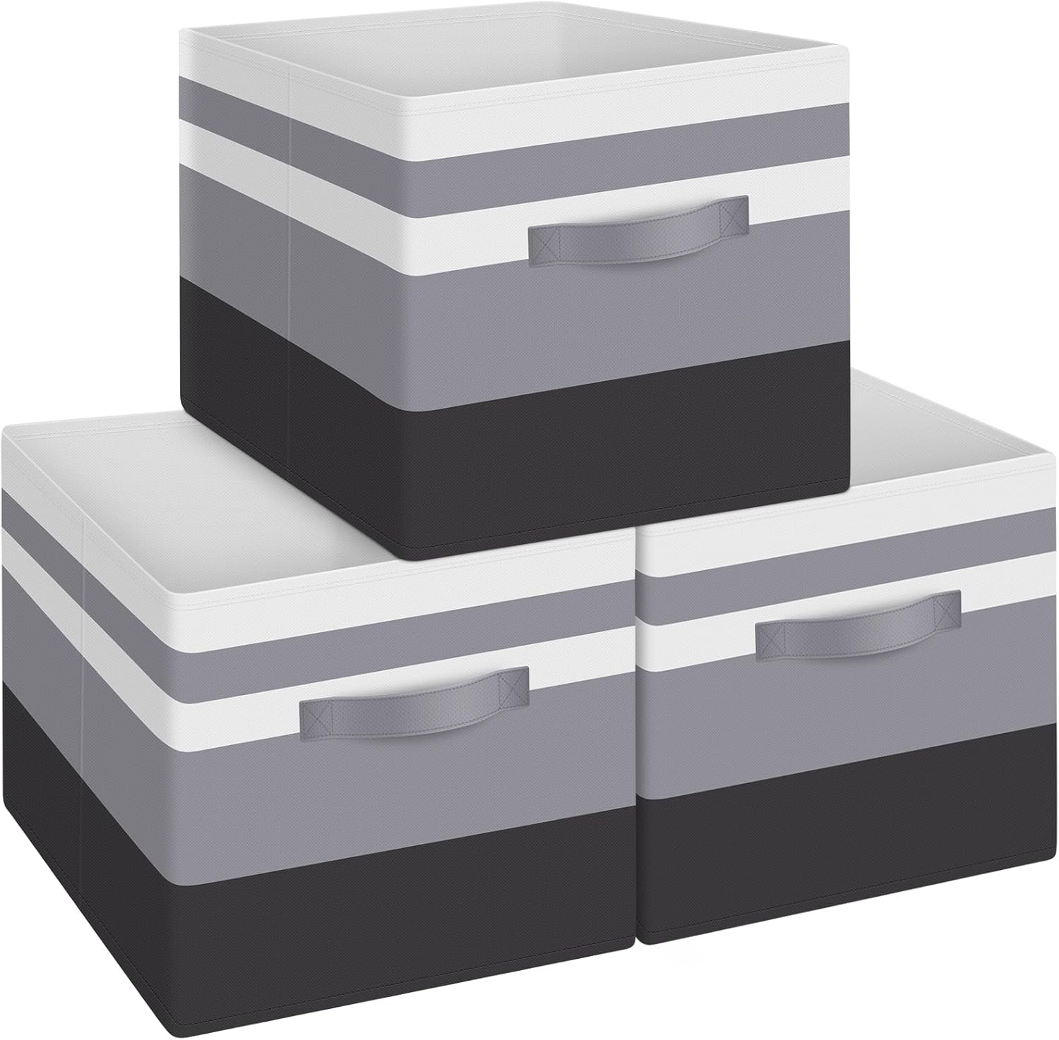 11-Inch Foldable Fabric Storage Bins with Handles and Cardboard Inserts-image