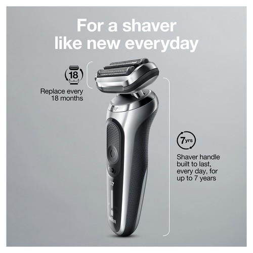 Braun Series 7 7025s Flex Rechargeable Wet Dry Men's Electric Shaver with Beard - Picture 10 of 11