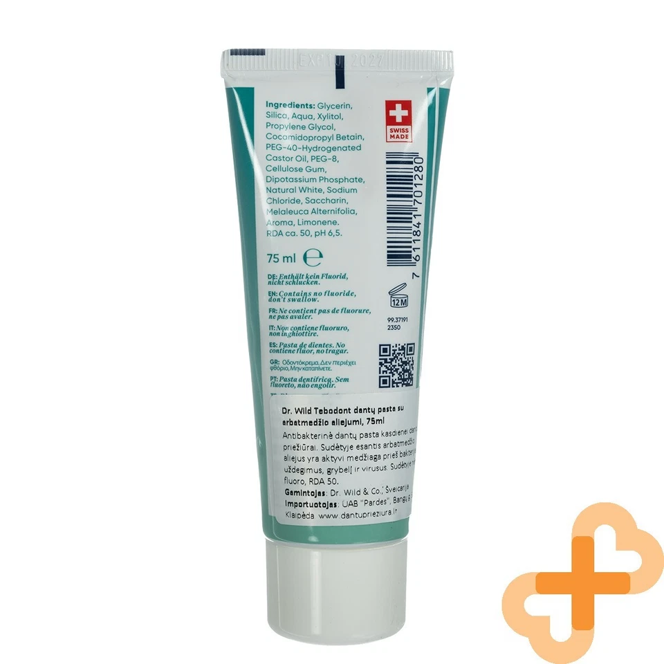DR. WILD TEBODONT Toothpaste with Tea Tree Oil Without Fluoride 75ml - Image 4 of 4