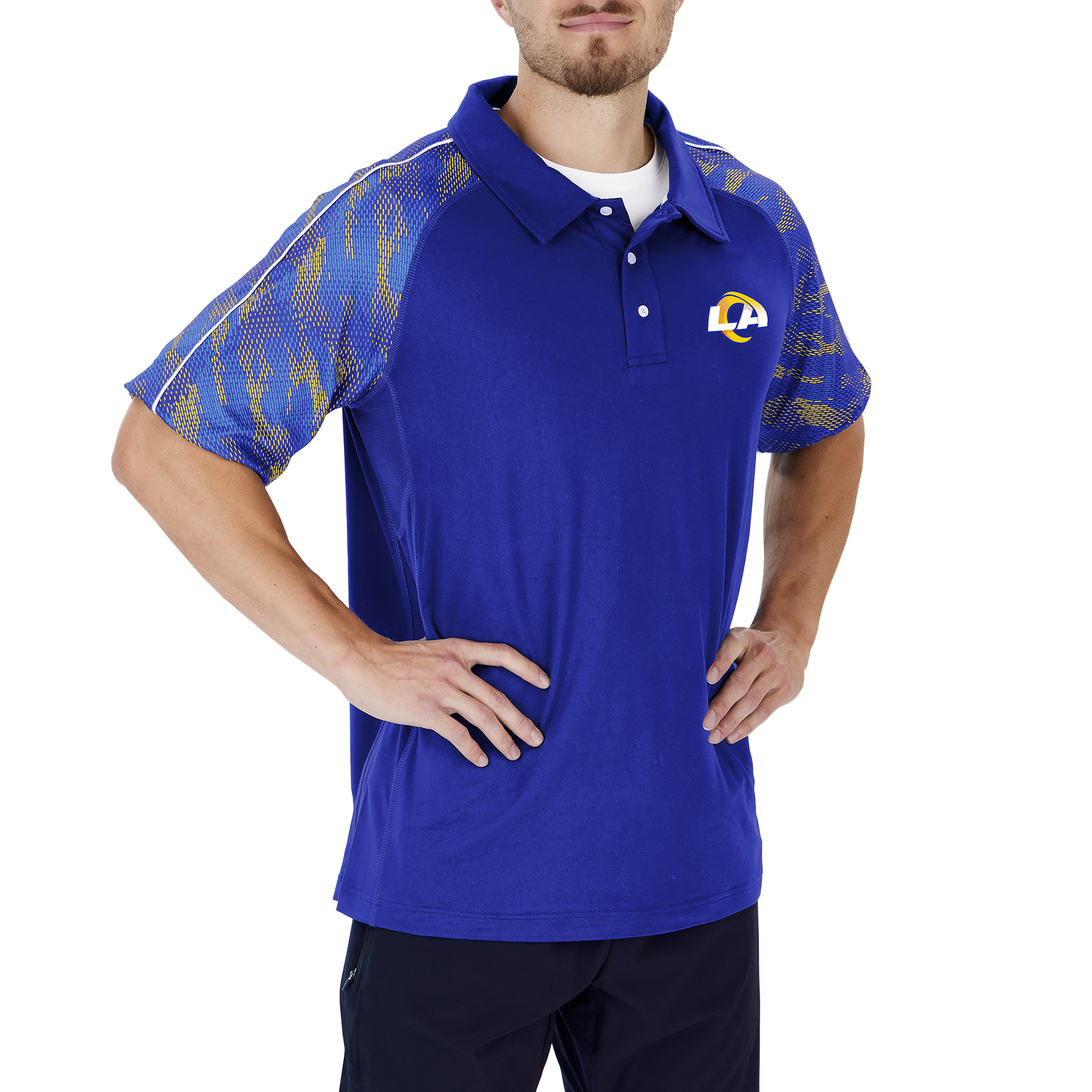 Мужское поло Zubaz NFL Kansas City Chiefs Elevated Field Polo с принтом Viper