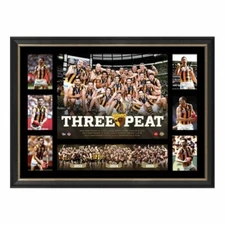 HAWTHORN HAWKS THREE PEAT PREMIERS FRAMED POSTER HODGE MITCHELL AFL MEMORABILIA