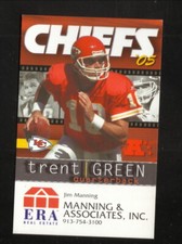 2005 Kansas City Chiefs Trent Green Pocket Schedule ERA Manning