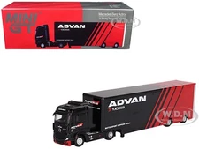 MERCEDES-BENZ ACTROS W/RACING TRANSPORTER "ADVAN" 1/64 MODEL MINI GT MGT00741