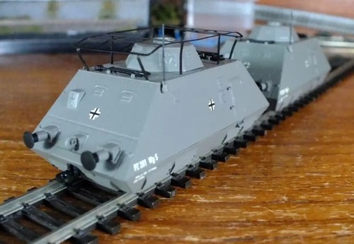 Liliput L136507 HO gauge tren blindado rail tank juego de 2 vagones - Imagen 8 de 18