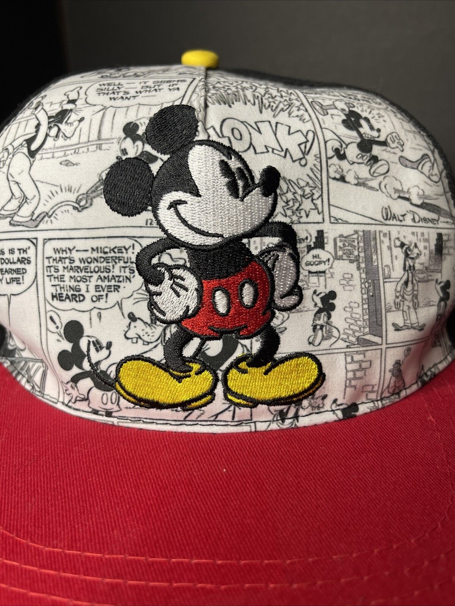 Disney Mickey Mouse Comic themed Adult Snap Back Hat Cotton | eBay
