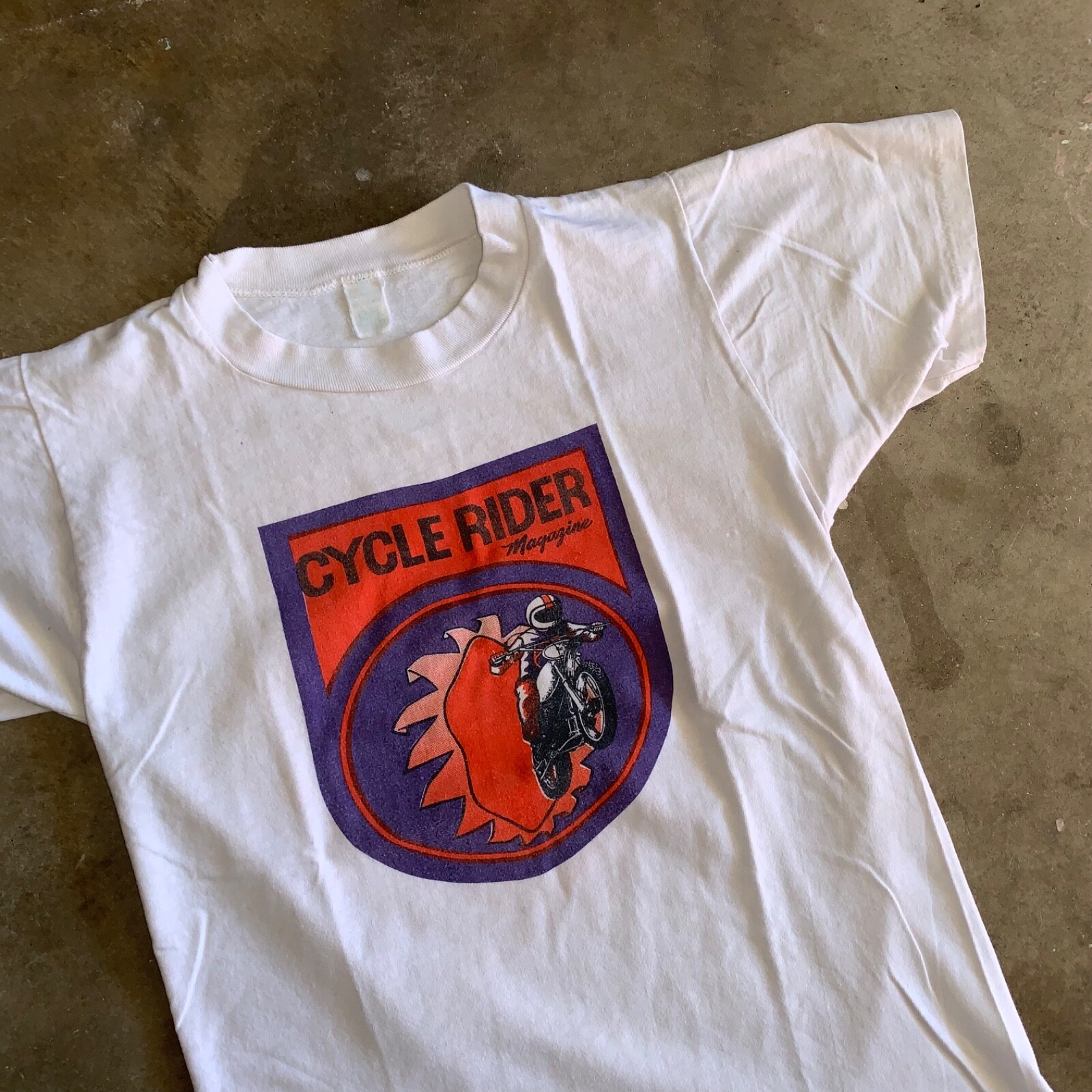 Cycle Rider G 1970s VINTAGE 70s CYCLE RIDER MAGAZINE T-SHIRT SZ S H… - Gem