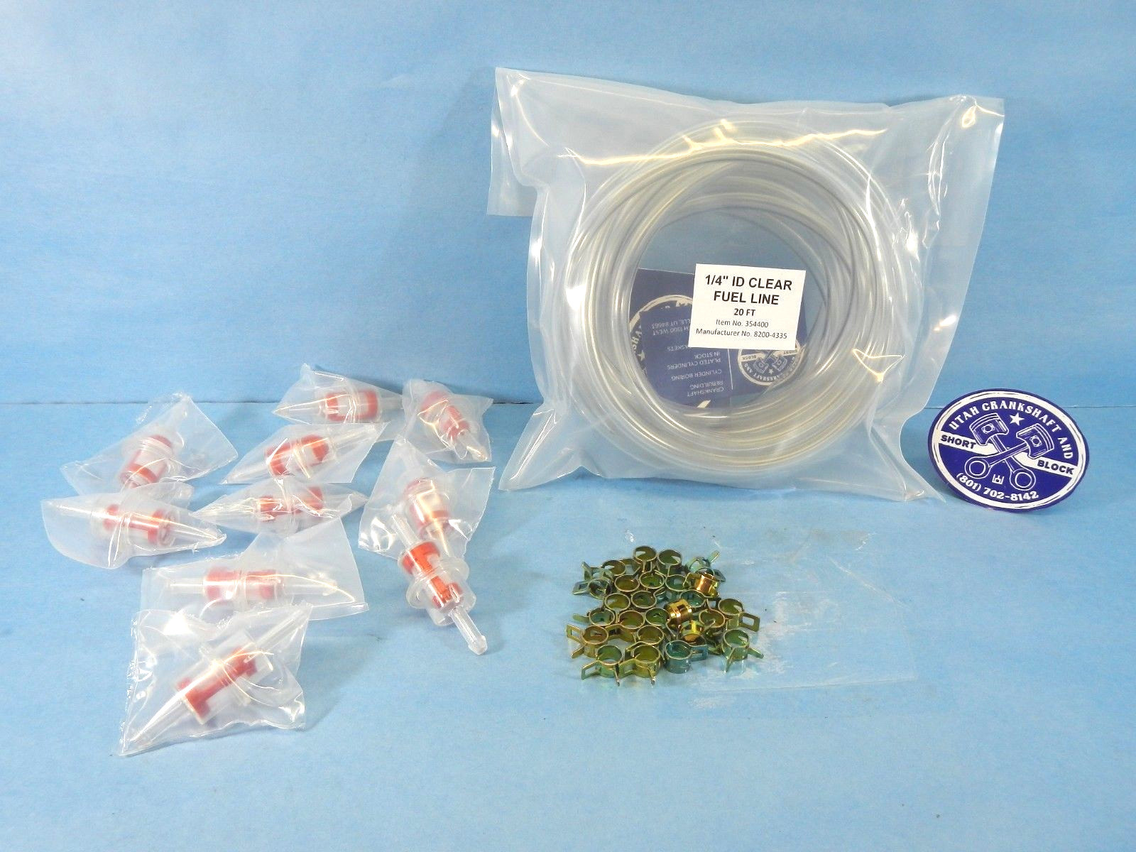 CLEAR FUEL LINE HOSE 1/4" PRECUT 20 FT Fuel Filters Clip Kit HONDA