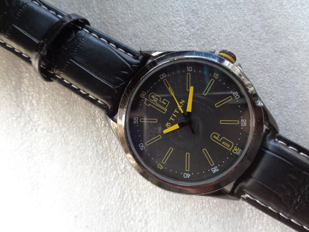 ALL BLACK METAL TITAN 12 HOURS BLACK DIAL MILITARY STYLE MENS QUARTZ WRISTWATCH