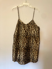 Vintage Animal Print Spaghetti Straps Sleeveless Top - size L