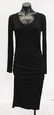Michael Stars Women's Petite Long Sleeve Ultra Rib Nova Dress BE5 Black Medium