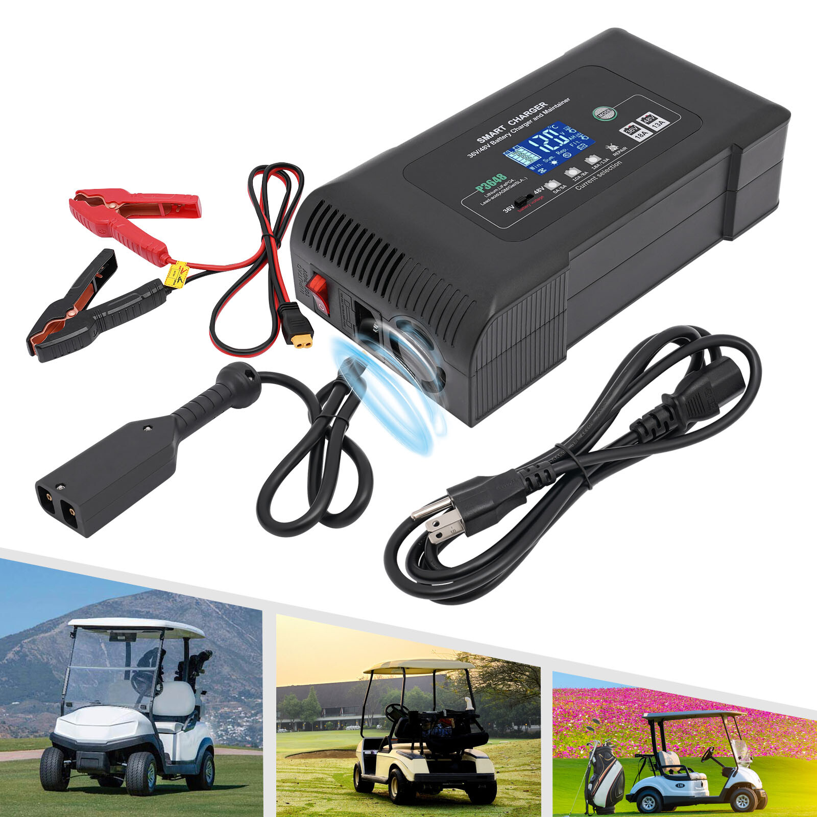 36V 18A Golf Cart and Car Battery Charger for Power Efficiency