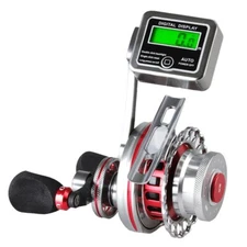 Aluminium Alloy Raft Fishing Reels 2:6:1 Digital Display Slow Descent Boat Reels