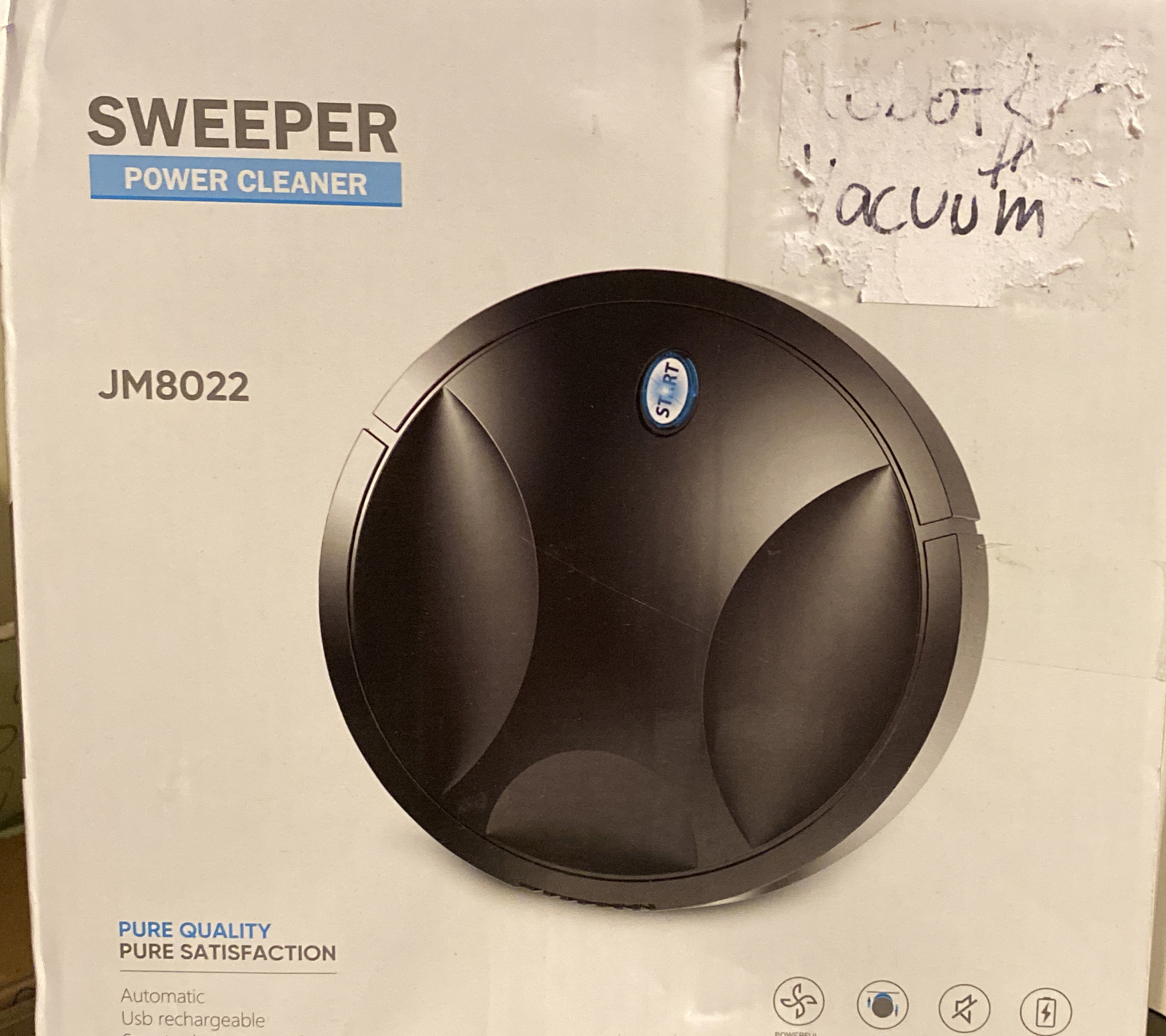 Sweeper Power Cleaner JM8022 BLACK Rechargeable 2 in 1 Robot Vacuum