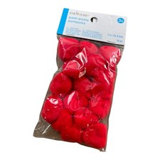 8 Pack 16 pc Mini Red Pom Poms Creatology 1"