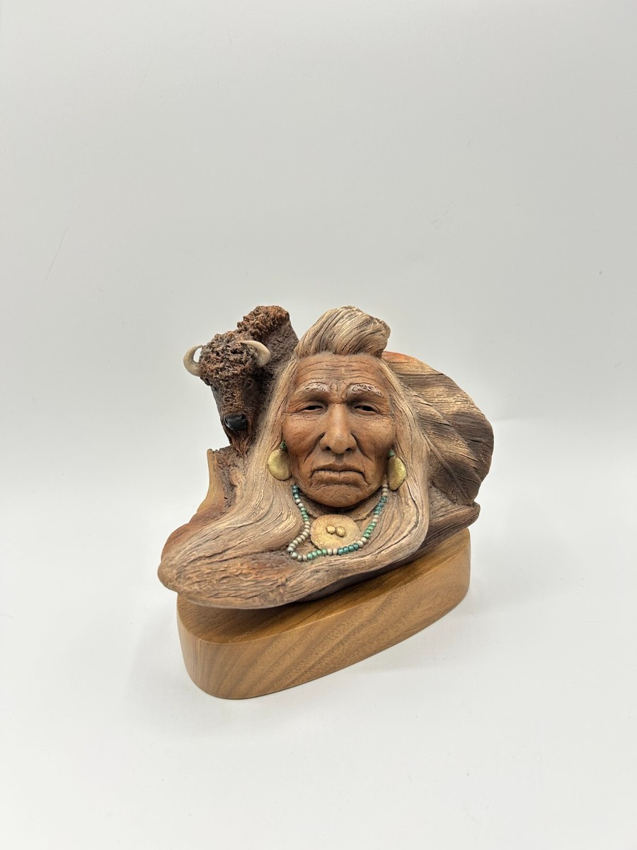 Neal J Rose ネイティブアメリカン　木彫りアートワーク Neil J Rose Native American Sculpture Art Peaceful One