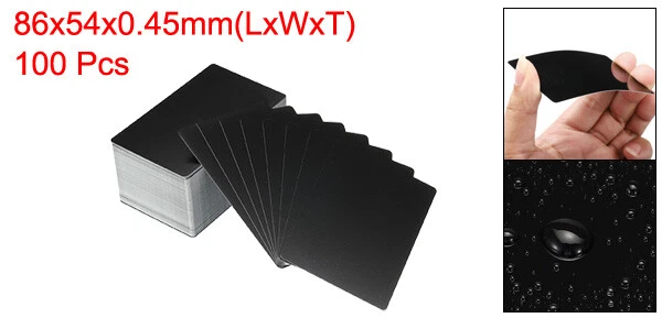 100pcs 0.45mm Metal Business Cards Laser Engraving Aluminum Card Matte Black - Image 2 of 4