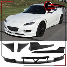 Fits 04-07 Mazda Rx8 Oe Style Front Lip Rear Bumper Splitters Side Skirts