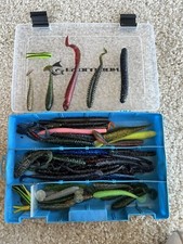 50+pc. Fishing Soft Plastic Senko/Paddle Tail/Finesse Worms/Shad Lot with Tackl