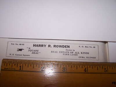 1917 HARRY R ROWDEN Real Estate Print Ad CUBA ILLINOIS Lot 148 | eBay