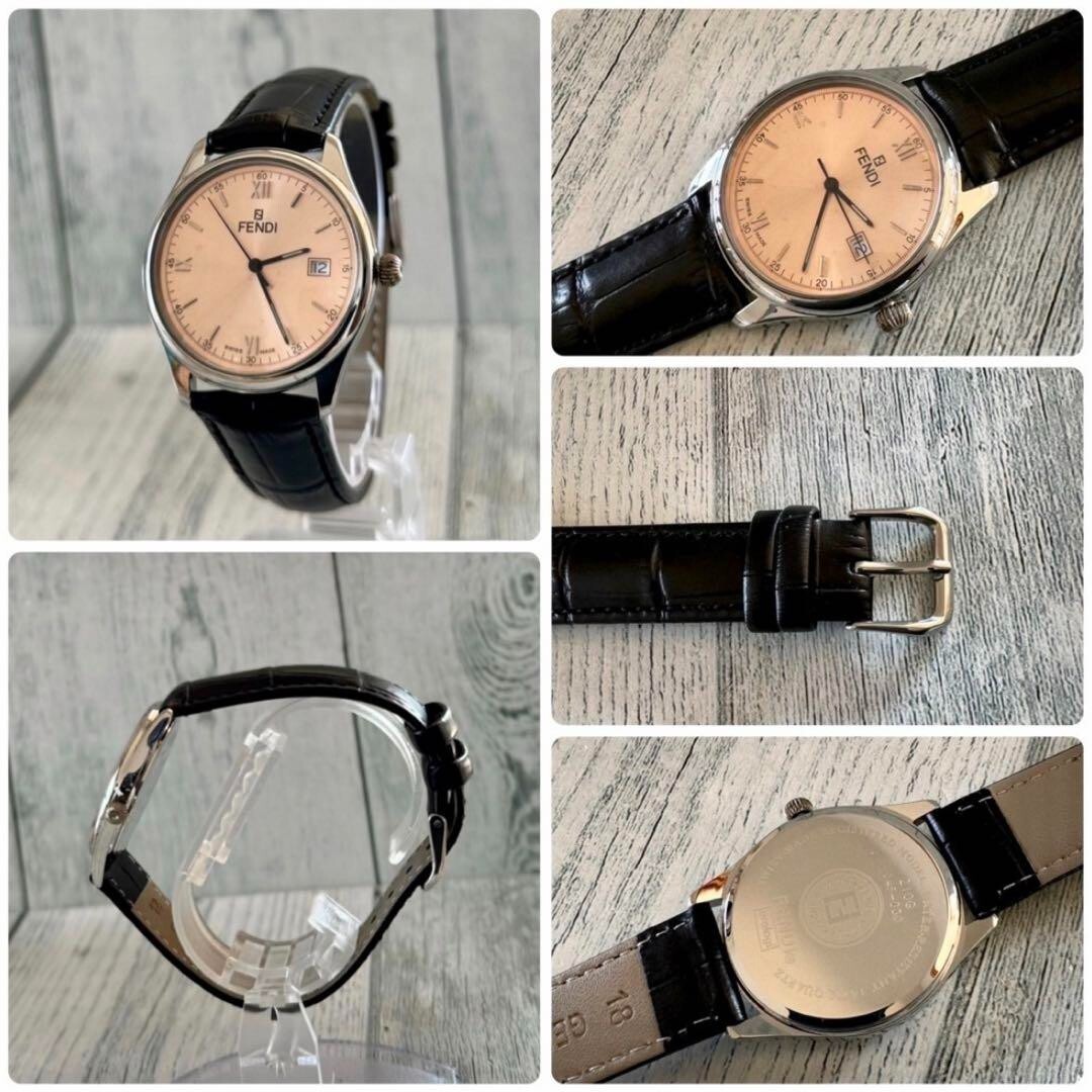 FENDI Watch 210G Salmon Pink Rare Used From Japan Check