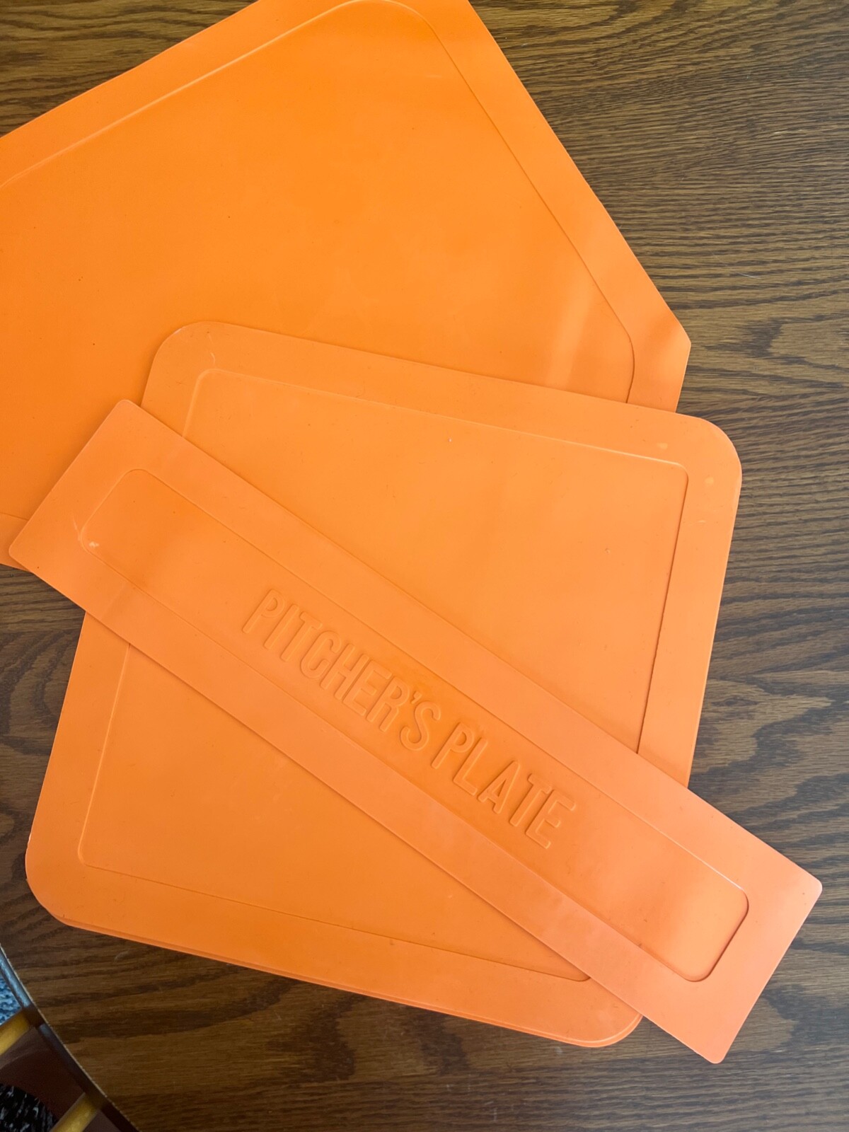 Franklin ThrowDown Home Plate, 3 Bases and Pitchers Plate NEW Orange