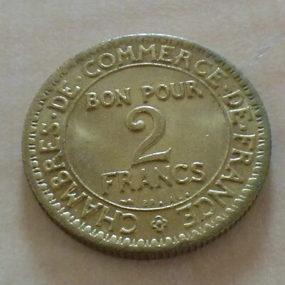 France 2 Francs 1921 Chambre de Commerce SPL/FSTGL/MS copper-aluminium, in a zip - Photo 1/4