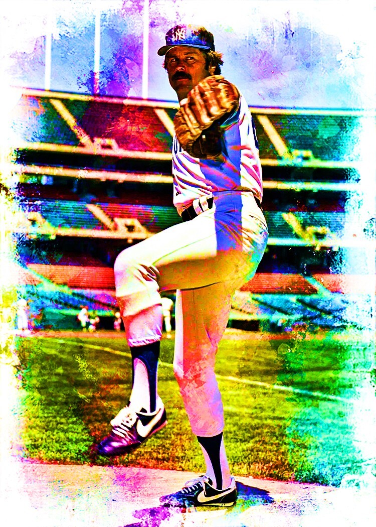 Catfish Hunter New York Yankees Baseball 9/10 ACEO Fine Art Print ByQ