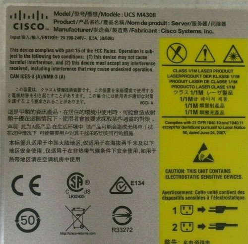 Cisco UCS M4308 Modular Chassis + 8x UCS M142 Compute Cartridge CTO 0CPU 0MEM - Picture 4 of 4