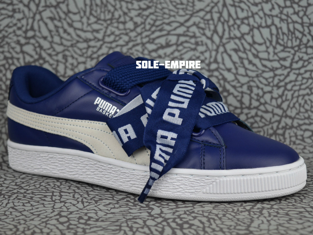 puma basket heart blue