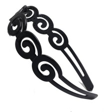 4pcs Black Plastic Spiral Wide Alice Hair Band Headband 26mm 1" for Women Girls