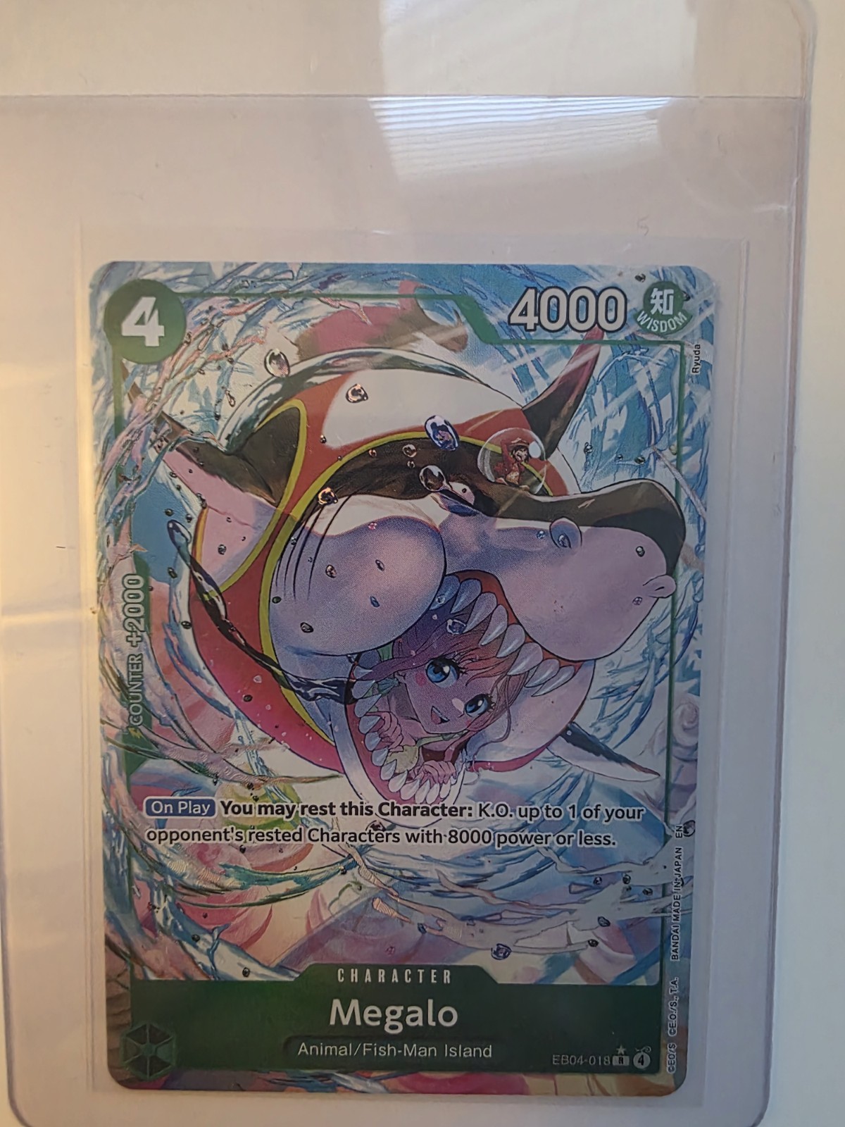 One Piece TCG The Azure Sea’s Seven Megalo / EB04-018 Alt Art Rare NM/M+!