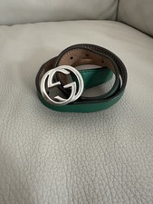 Authentic GUCCI Children’s Kids Green Leather Interlocking GG Belt Small 2-4