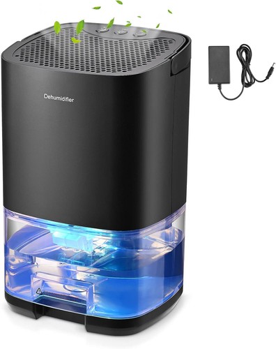 Dehumidifier 1000ml Portable Electric Ultra-Quiet and Automatic Shut-Off - Black