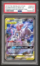 Pokemon Cards - PSA 10 Mewtwo & Mew GX SM191 - Black Star Promo - GEM MT PSA10
