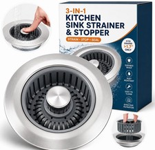 Sink Drain Strainer - Sink Stopper Kitchen Drain, 3 in 1 Kitchen Sink
