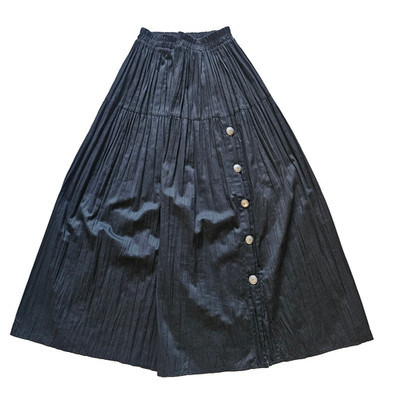 VRG Sport Women's Medium Black Pleated Skirt Pull-On Maxi Elastic Waistband