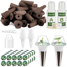 Kit Capsulas Hidroponicas 126 Pcs 30 Esponjas 30 Cestas 30 Domos 30 Etiquetas 0.31 per gallon