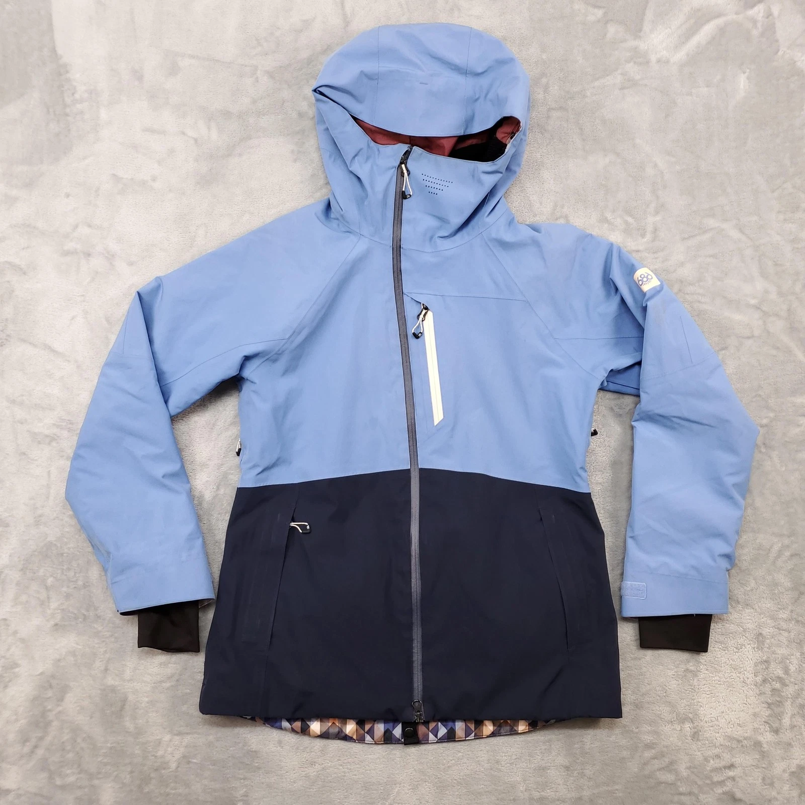686 GLCR Hydra Jacket Womens Medium Blue InfiDRY 20K Hooded Ski Snowboard Coat