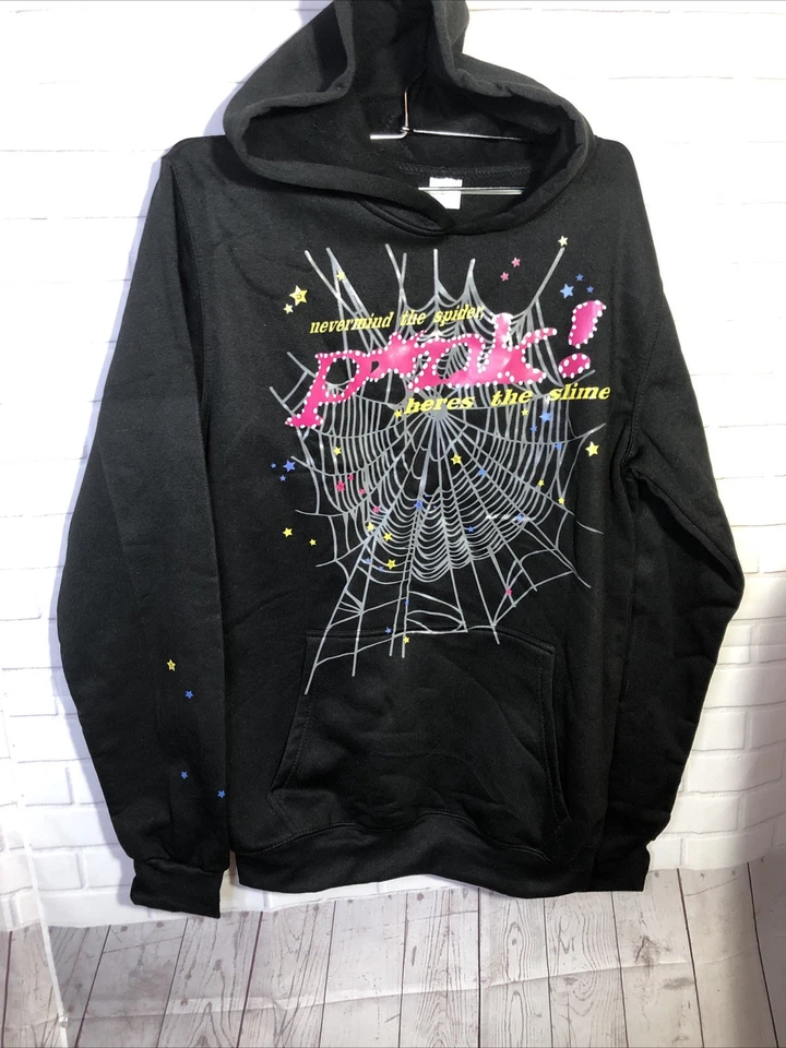 Sudadera con Capucha Hombre M Negra Rosa Spyder (NUEVA) Pequeña Unisex Foto 2 de 4