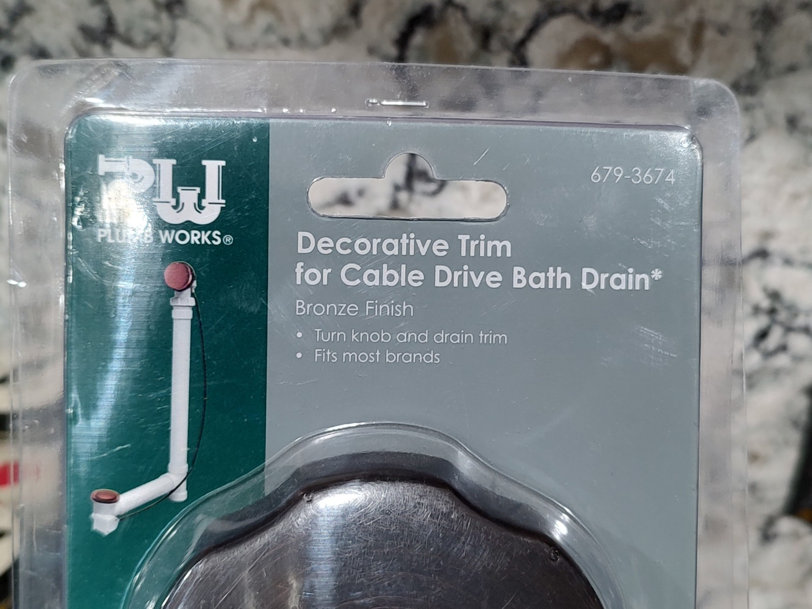 PLUMB WORKS decorative trim for cable Drive bath drain - BRONZE FINISH