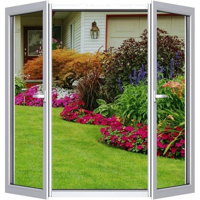Fliegengitter Fenster 2x180x150cm Insektenschutz DIY Klett Schwarz