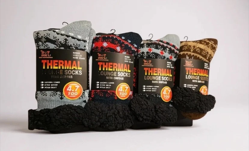 Mens Thermal Socks 4.7 Tog Fleece Sherpa Lining Slipper Gripper Bed Sock 6-11 - Image 2 of 4