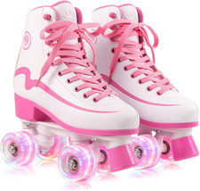 Classic Roller Skates Girls Ages 8-12 Women'S Quad Skates with Light up Wheels,