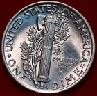 Uncirculated 1941 Philadelphia Mint Silver Mercury Dime — photo 2