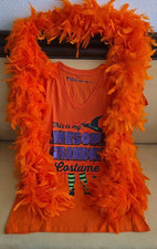 Orange Long Chandelle Feather Boa Party Awesome Grandma T-Sh Halloween 80 gm 2' 