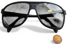 VTG GFT Safety Tinted Glasses Plastic Aviator Sunglasses Black, 5 1/2" Arms, Z87