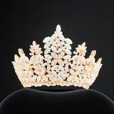 Luxury Rose gold crown, Swarovski crystal crown, wedding jewelry, Pageant Crown