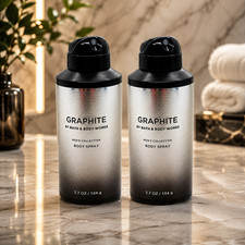 2 Bath Body Works GRAPHITE Body Spray For Men Men's Collection deodorant 3.7oz