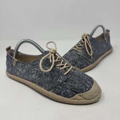 Roxy Espadrille Womens 7.5 Blue Flora Leonie Paisley Lace Up Casual Comfort